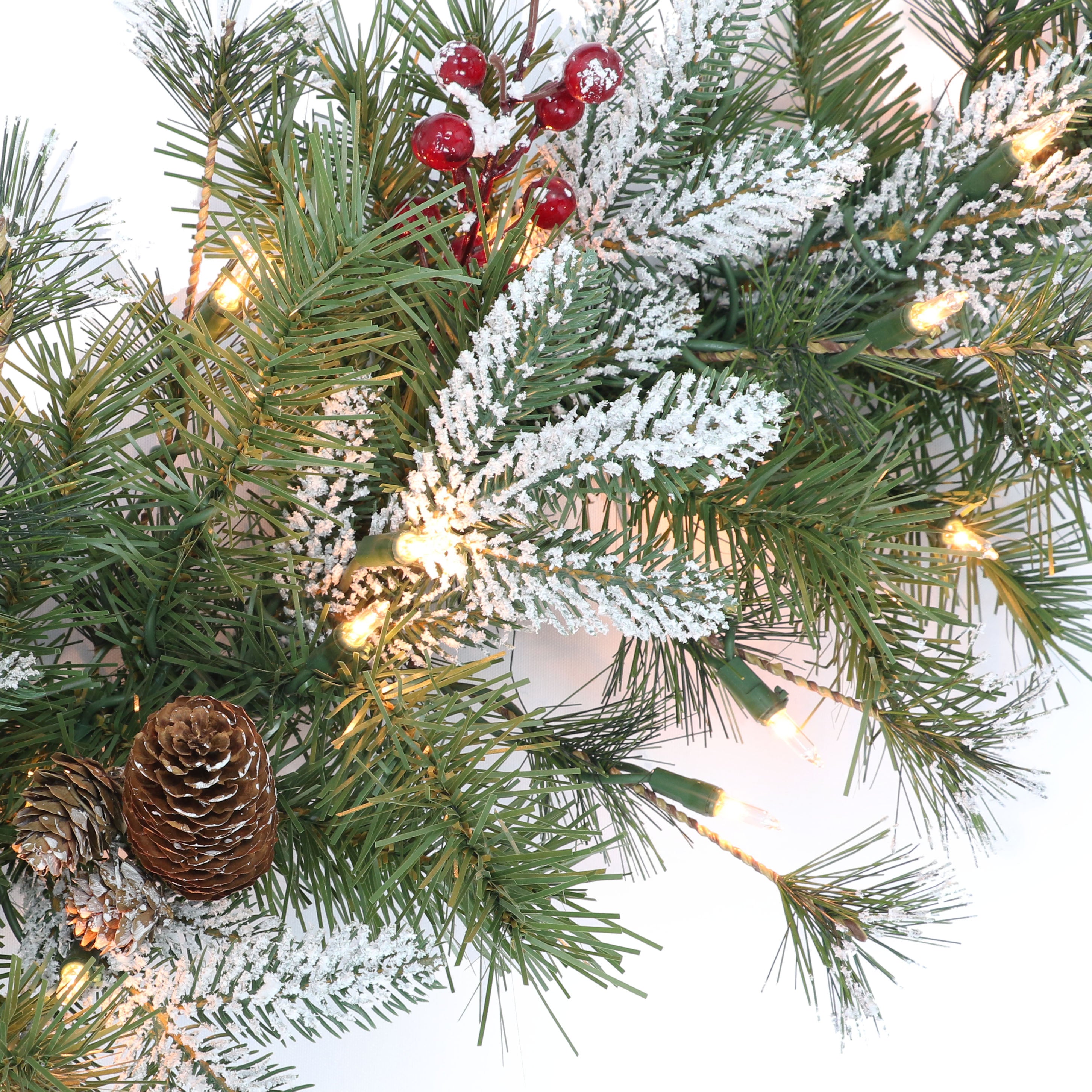 60in Pre-Lit Glittery PE/PVC Wreath
